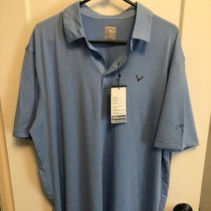 NWT Callaway Blue Striped Golf Polo